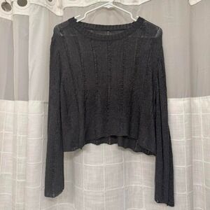 Sheer Gray Knitted Sweater